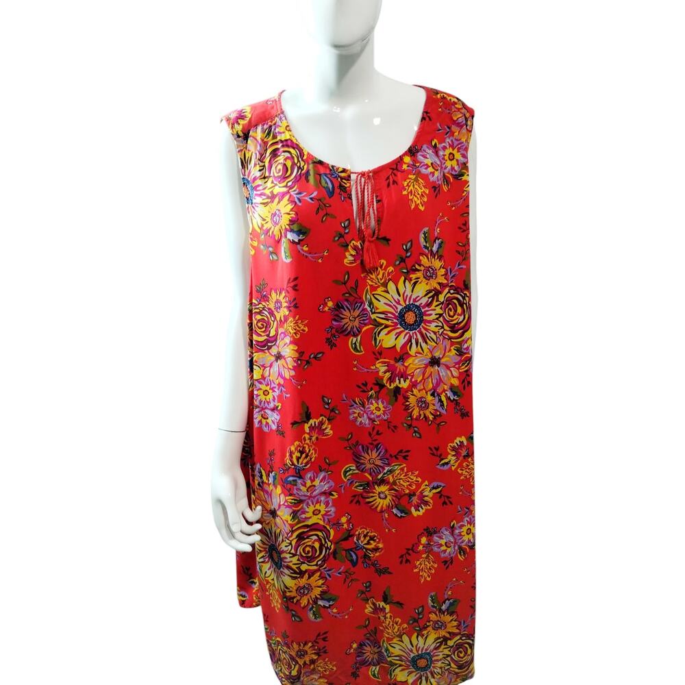 Beach Lounge Lunch Women's 3X Summer Beachy Tropical Resort Floral Summer Dress